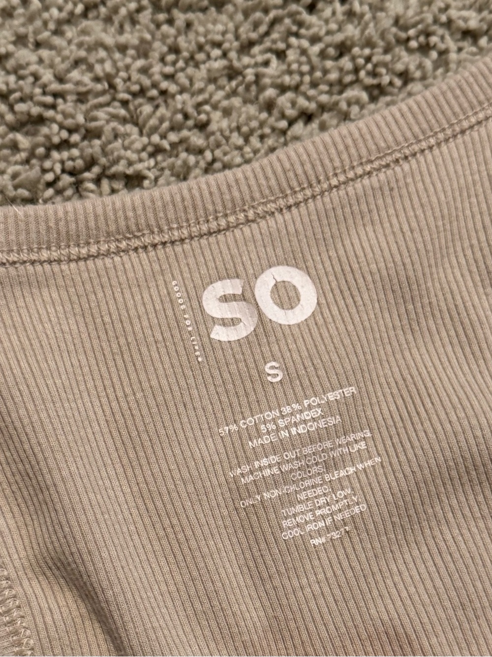 Cream Ribbed Henley Tank Top - Picture 3 of 6